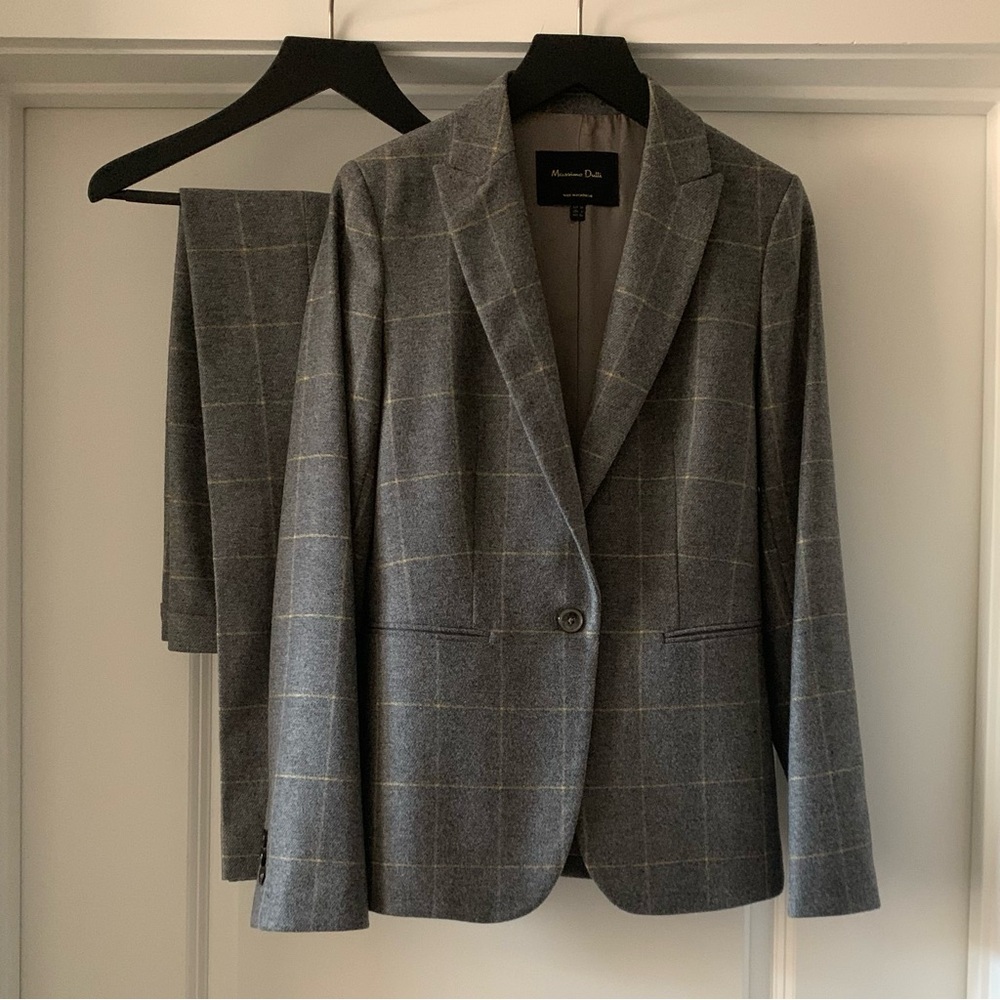 Massimo Dutti Gray Checked Suit - Picture 3 of 16